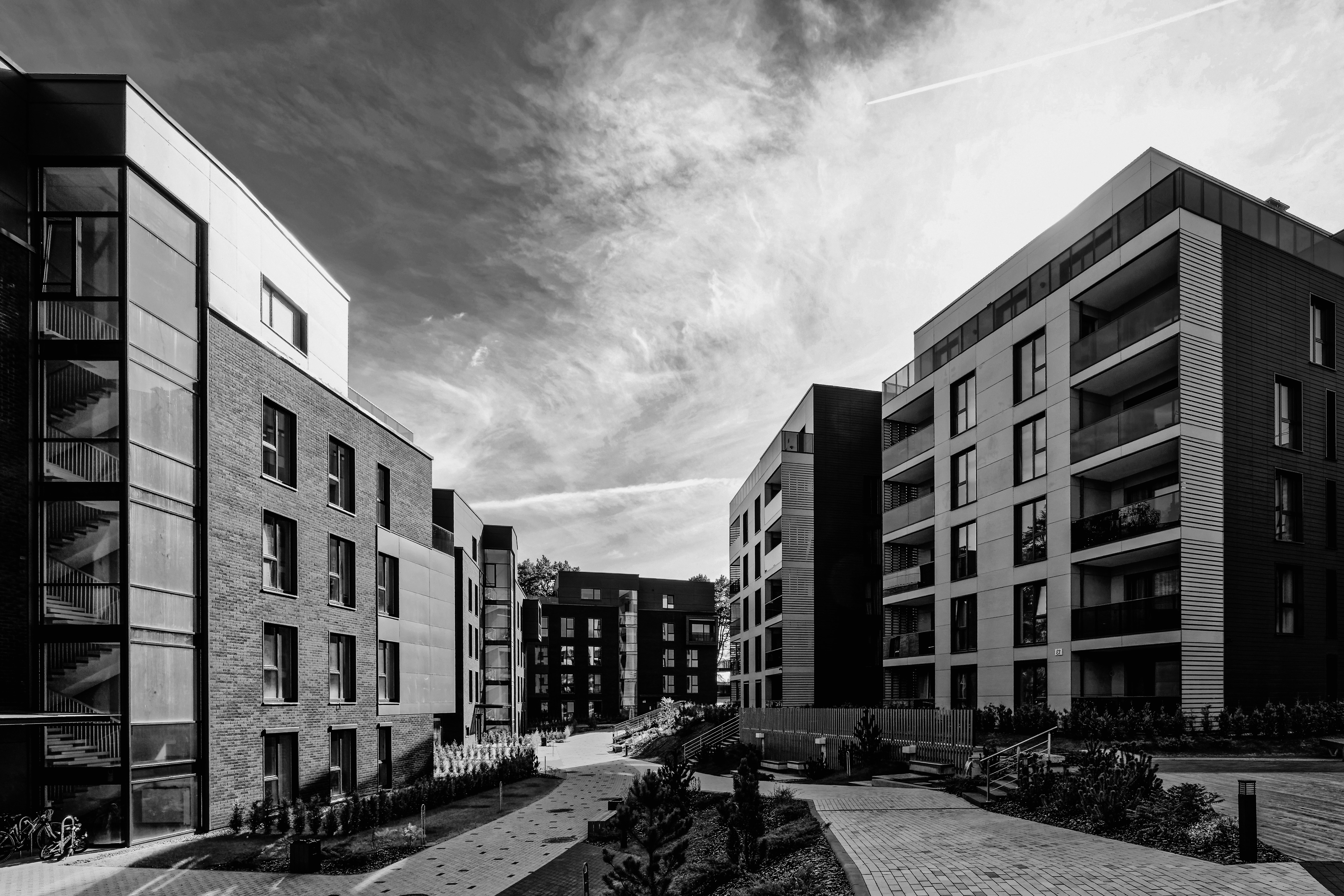 Buildings in black and white